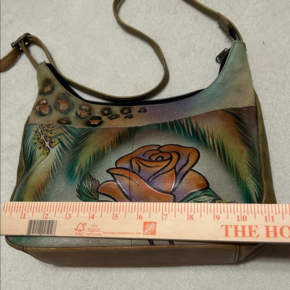 Anuschka Artistic Hand painted Leather Bag with Multicolor Design - Picture 3 of 11